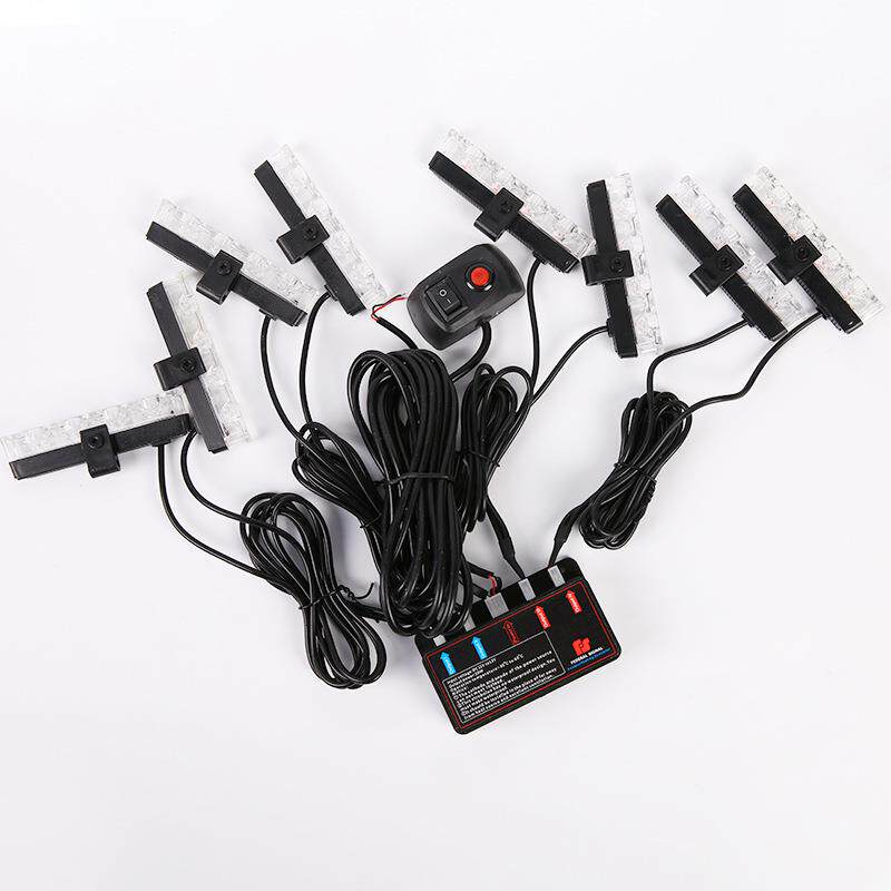 线4灯拖八led网爆闪超无遥控32LED一拖八夹子警示灯亮中开道示灯