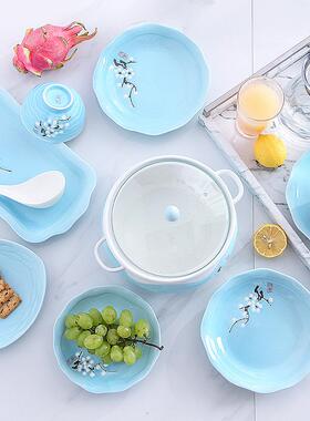 合碗套装家用4-6人简约创意吃饭碗盘筷面子Gs2KNos9组陶瓷汤碟碗