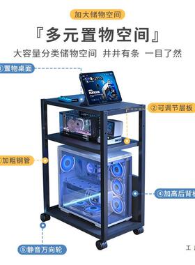 电竞房电脑主机托架多层置可移动机箱底座物落家F99H7TM9用桌下地