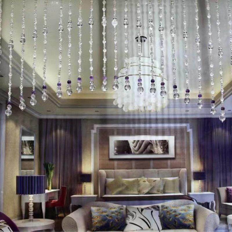 水晶珠帘室门帘隔断玄关厅01厕挂帘子阳台卧过客所道免打孔