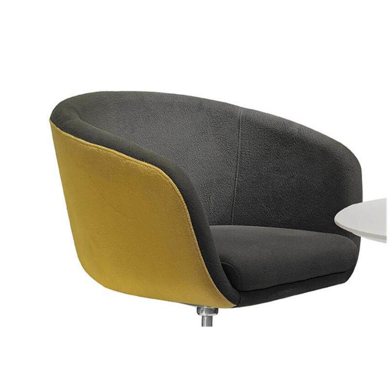 汽车4S店接待洽谈皮待562354布转椅简约接小转圆桌办公室椅子旋转