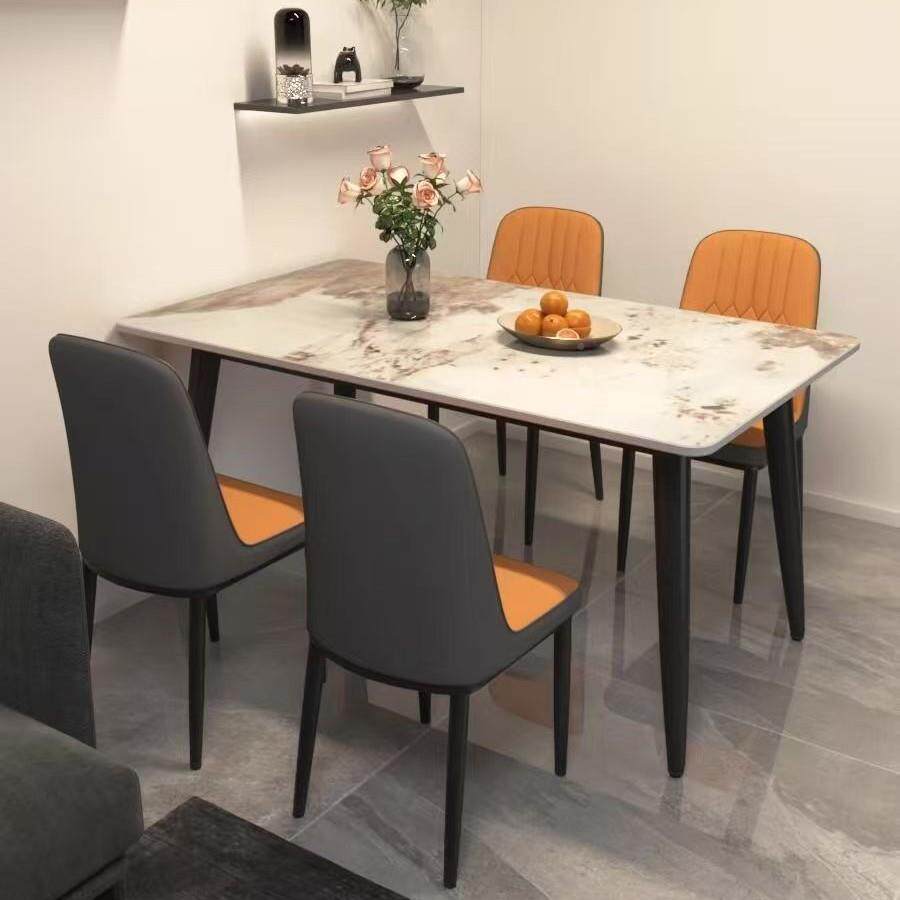 岩板奢as1256餐桌椅组合家用小户型哑光加桌现代简约轻厚亮面饭亮