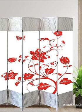 中式屏风隔断墙客UBY厅卧玄关挡厅公室书房白屏风色室折叠移动客