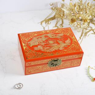 正品螺礼钿漆器首饰盒铜丝镶嵌覆古首收纳盒遥漆器盒平结饰婚物带