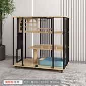 正品 全景猫子笼别猫柜猫舍室内木家用实猫屋墅猫咪超大空间房子可