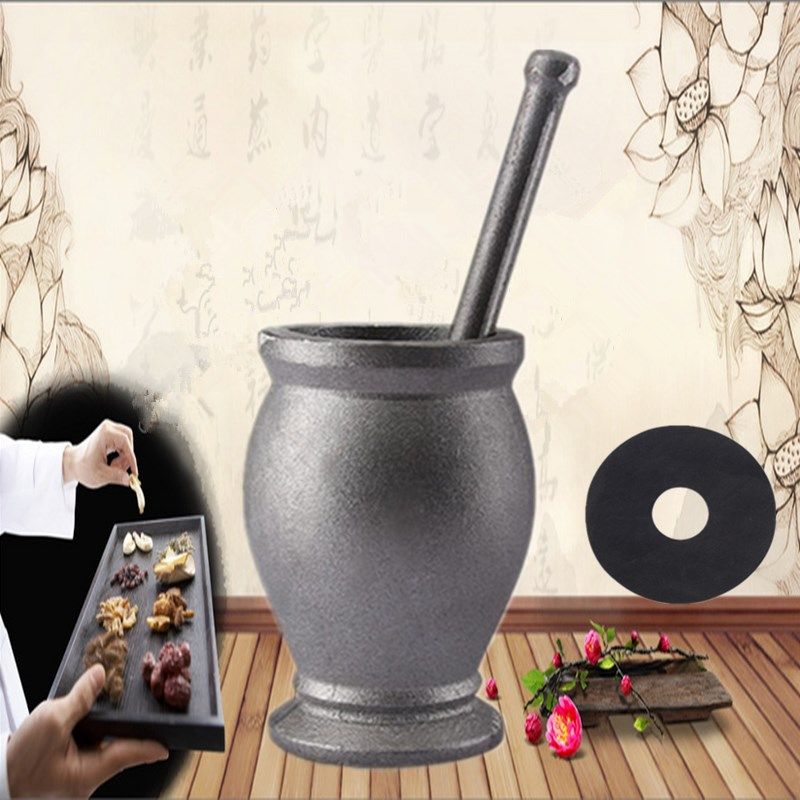 大号铸铁捣药罐碓窝对窝冲筒捣药臼药杵子缸研钵捣碎器研磨捣辣椒