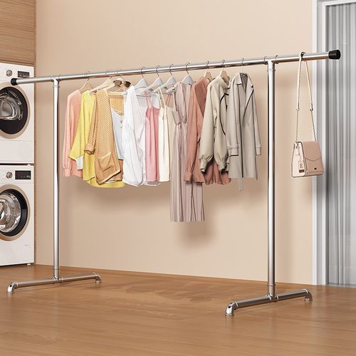 钢管晾衣架落地阳台卧室挂衣架镀锌钢管简易家用凉挂晒被晾衣杆