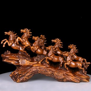 工艺品马摆件八骏雄风家居酒柜装饰品开业礼品办公室桌工艺品摆设