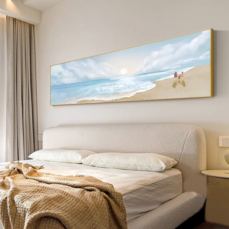 现代简约主卧室床头装饰画高级感奶油风酒店房间挂画温馨大气壁画