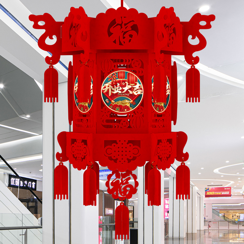 开门红布置店铺开业装饰复传统古宫等国风灯笼茶楼火锅店商场开业