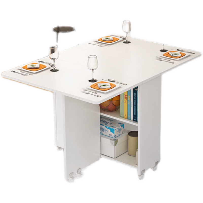 折叠餐桌边柜简约现代家用小户型餐边柜可移动伸缩简易吃饭桌