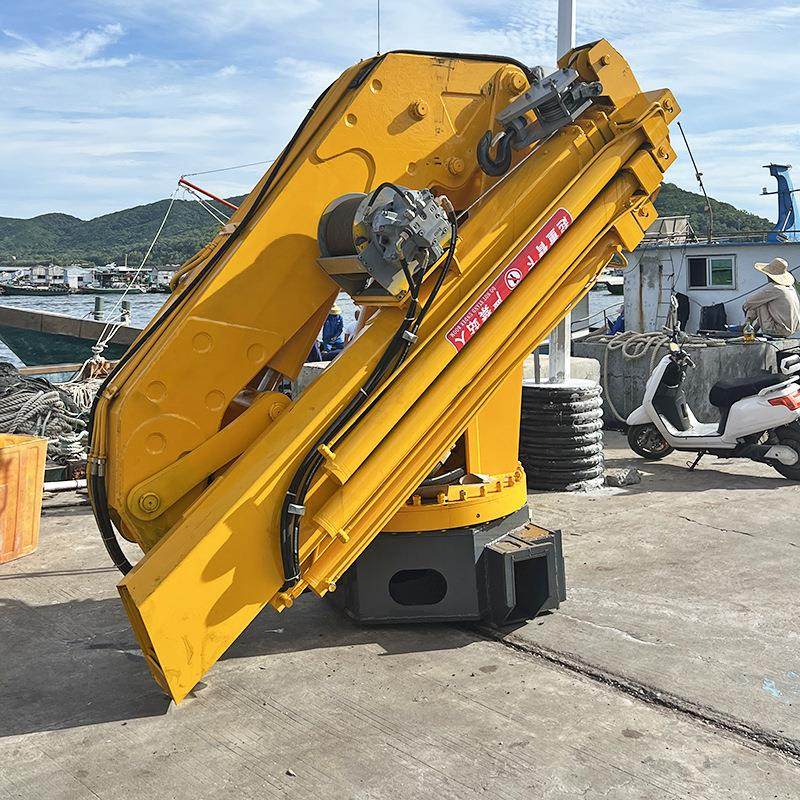 车载折臂吊货车加装折叠臂液压起重机双液压支腿60度旋转伸缩臂