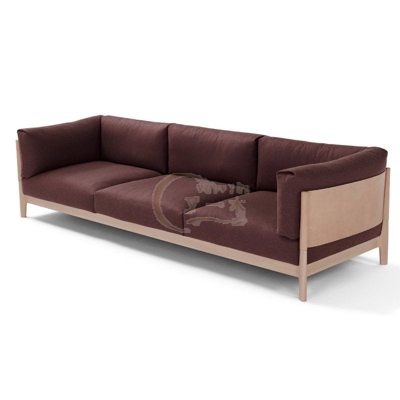 简约艺术客厅休闲样板房原木色现代皮布艺单双三人位实木沙发定制,住宅家具,实木沙发,淘宝优惠券,粉丝福利购,淘宝优惠卷