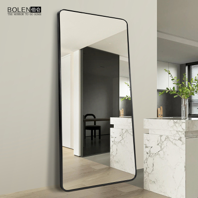 BOLEN 现代简约防爆全身镜落地镜可移动全身镜家用贴墙全身镜壁挂