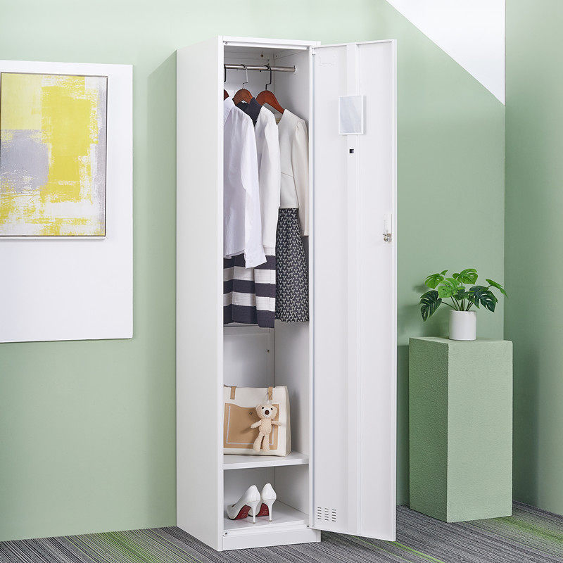 45公分深单门更衣柜带锁员工储物柜单人换衣收纳柜钢制办公衣柜