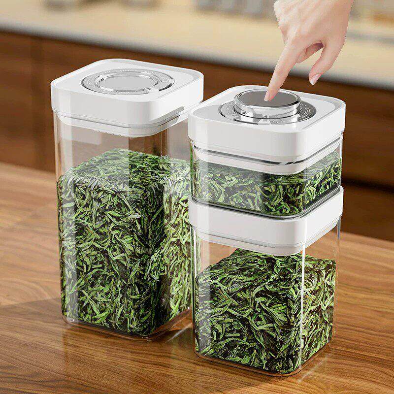 日本茶叶罐密封罐普洱茶绿茶收纳盒防潮透明储存高档精品食品级