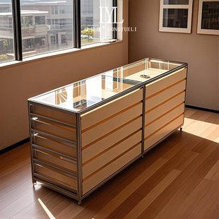 铝型材海洋板中岛展示台DIY多层商场买手店样品展示陈列货物储柜