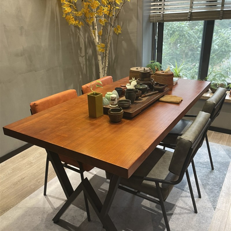 榆木板台面木板整张定制原木大板实木板茶桌餐桌桌面板桌板吧台板