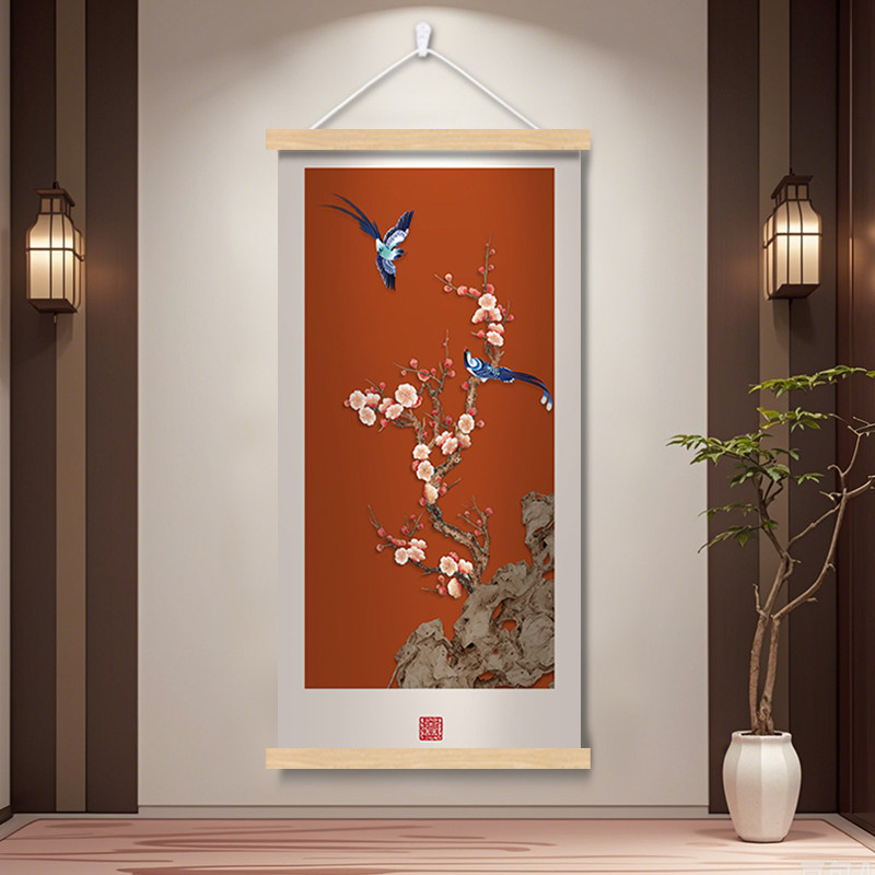 喜上枝头客厅玄关挂画装饰画过道走廊办公室沙发背景墙壁遮挡画