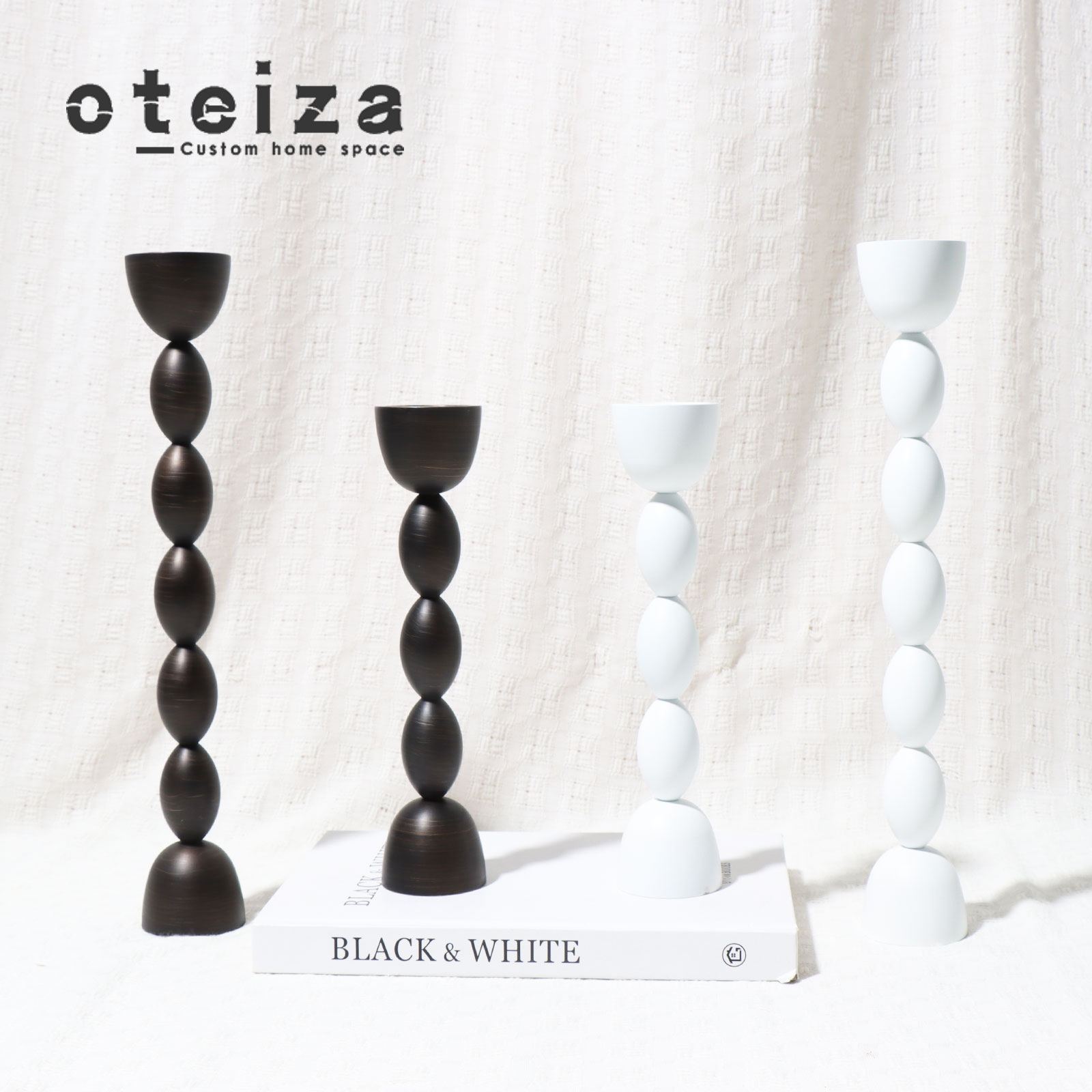 Oteiza现代欧式金属烛台摆件客厅餐厅样板间桌面饰品家居软装摆设