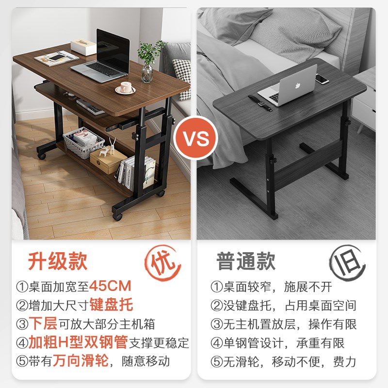 床边桌可移动升降电脑桌简易学生书桌卧室宿舍家用学习简约小桌子