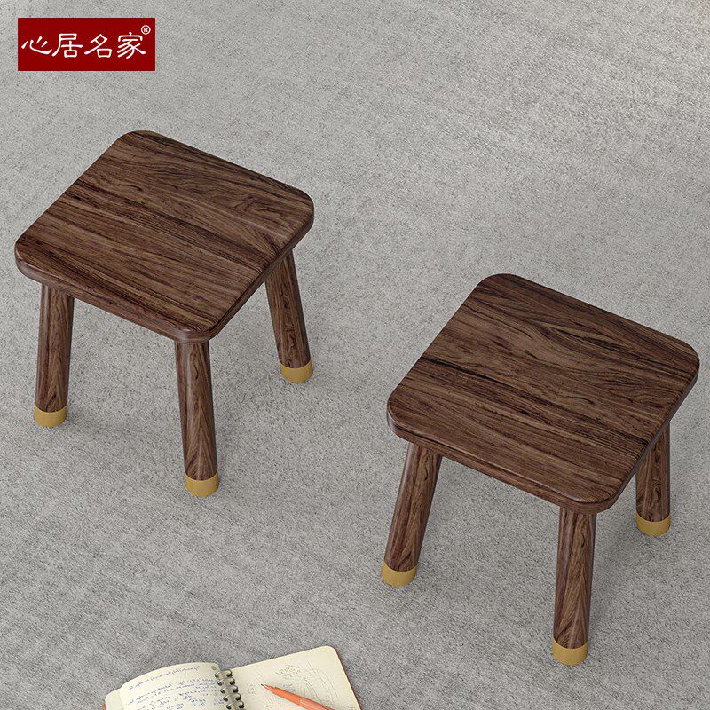 心居名家儿童全实木小桌凳进口乌金木客厅家具休闲茶凳子沙发角几