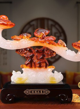 鸿福如意中式摆件创意树脂工艺品客厅办公室家居装饰摆设商务礼品