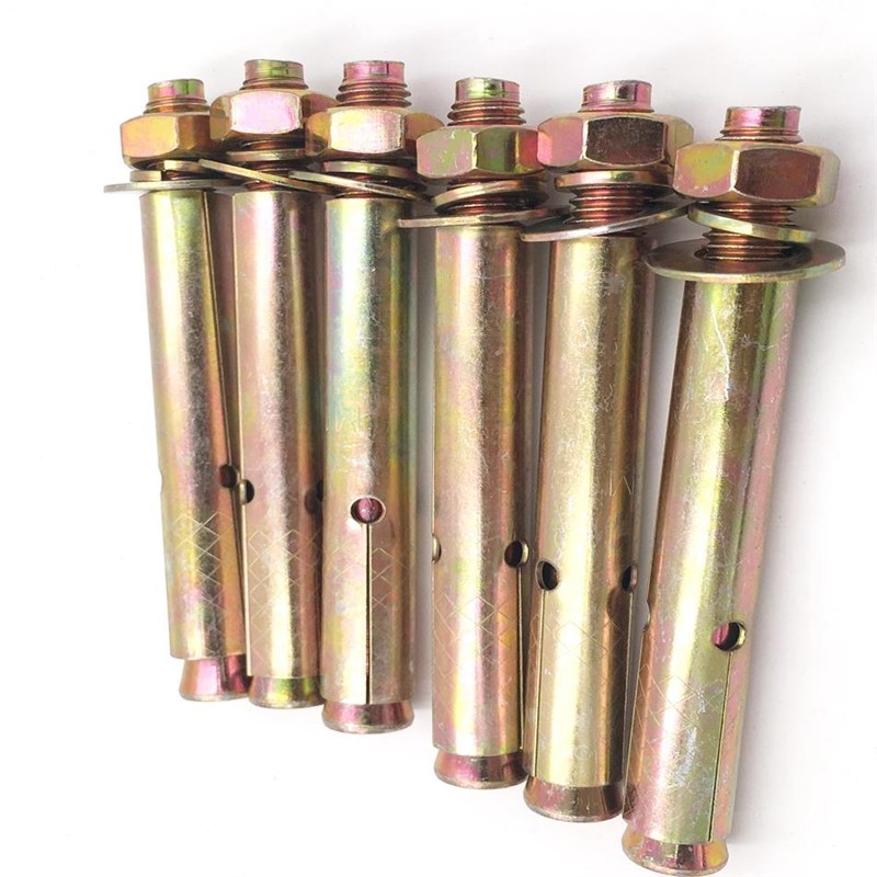 定制国标带孔膨胀螺丝彩锌拉爆膨胀螺栓螺丝鱼鳞花纹铁镀锌膨胀螺