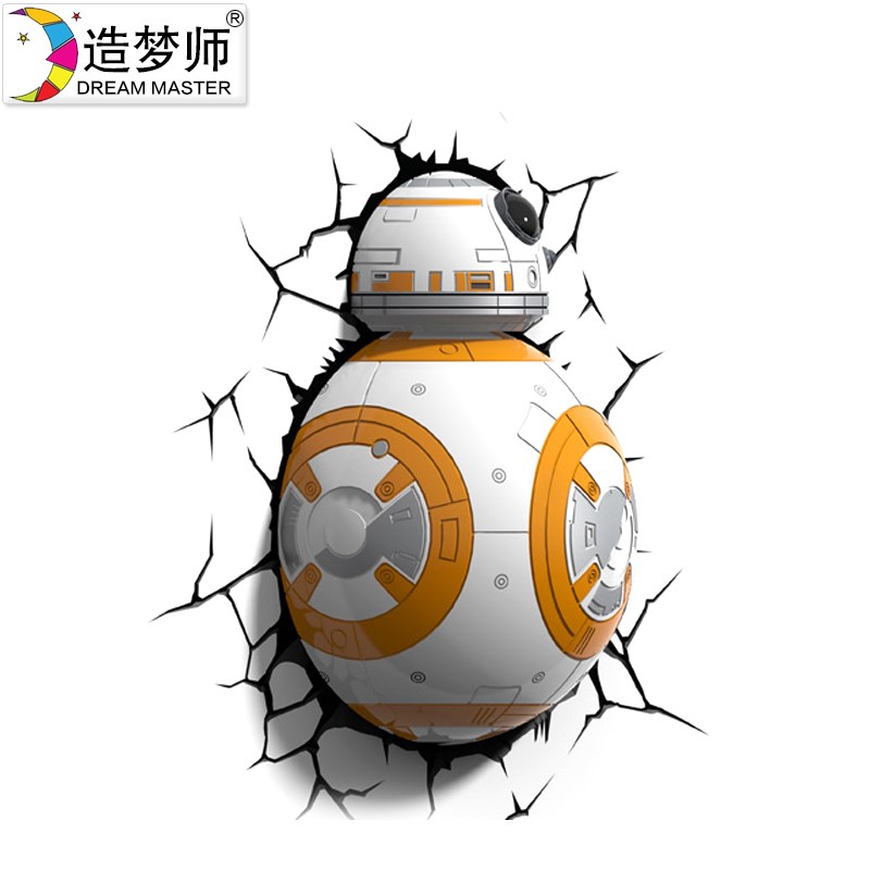 造梦师星球大战BB-8机器人3D壁灯现代床头卧室书房欧式创意装饰灯