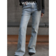 W.Diva 54K163393 复古休闲高腰显瘦微喇牛仔裤 素描 时尚