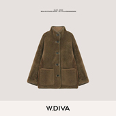W.Diva 珍藏 西班牙进口美利奴皮毛一体中长外套4CDM51270