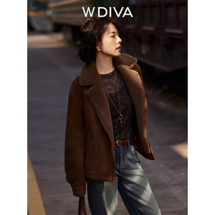 W.Diva【叙事者】西班牙进口A级美利奴羊皮毛一体外套54C253244