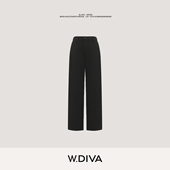 智形者 显瘦黑色休闲裤 四季 W.Diva 百搭微弹力直筒裤 53K262871