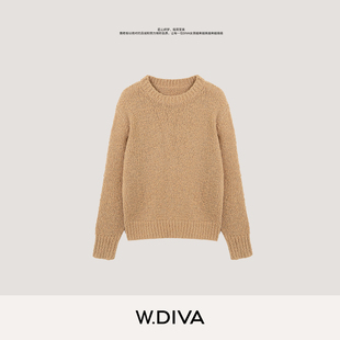 W.Diva【蓬松日记】羊驼毛羊毛混纺颗粒感毛衣针织衫53Z142946