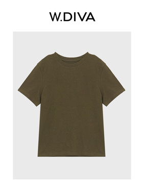 W.Diva【漫游者日记】汉麻天然舒适透气休闲圆领短袖T恤52T082077