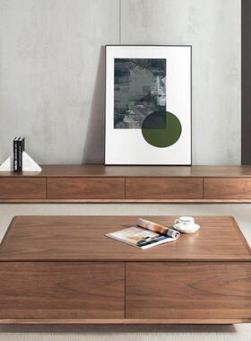 简客厅地柜ECD电视柜桃色小户超极窄全实木落胡地整装地台电型视