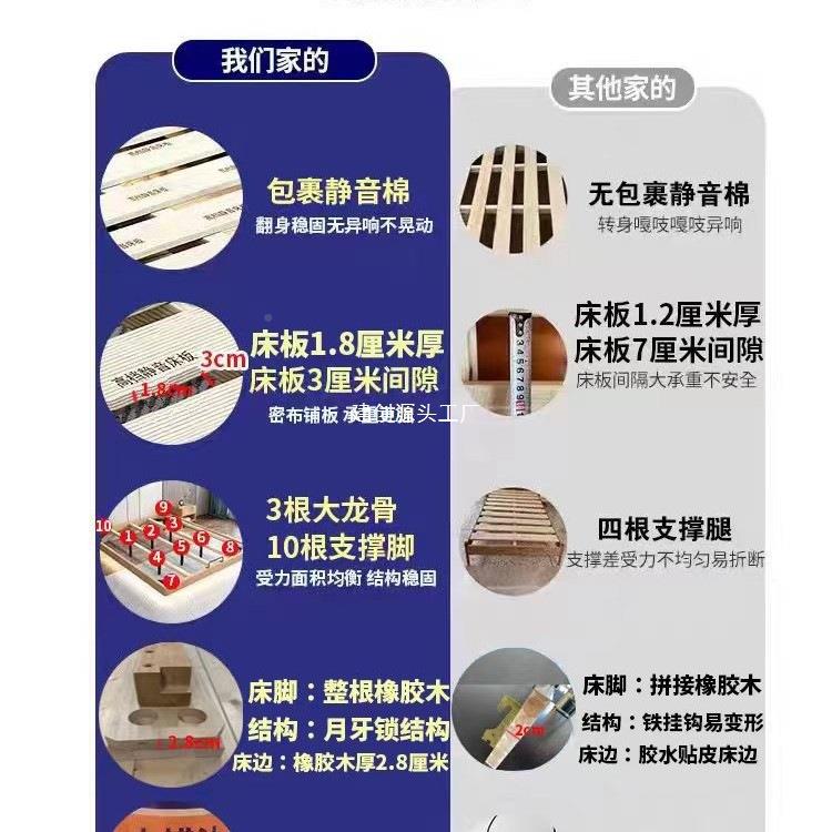 全实儿有童榻榻米床架子排骨架没不床木头的带床身无YHD床头床床