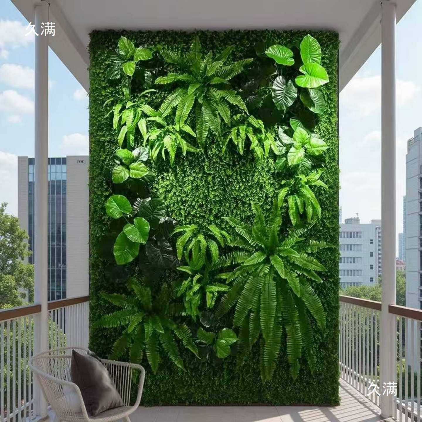 仿真植物绿植塑料墙假装t$*&j#lz花皮墙面饰背景形象阳台绿色草坪