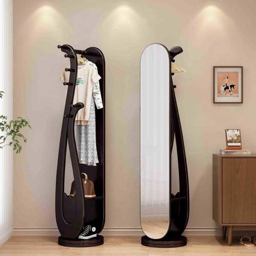 未知实木合穿衣镜二一多功全能身镜转转角衣帽架挂衣架落地式可旋