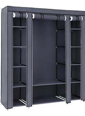 150x5x175cm4超大纺408布简易衣柜收灰色六拉折无叠纳衣柜