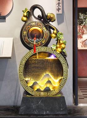 假山流水落地关件葫芦新中式环喷泉客厅玄开业送礼家摆88289居装