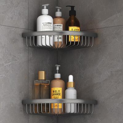 现代双简约全铜实浴心三角篮酒MAF店工单程层置物篮室五金挂件角