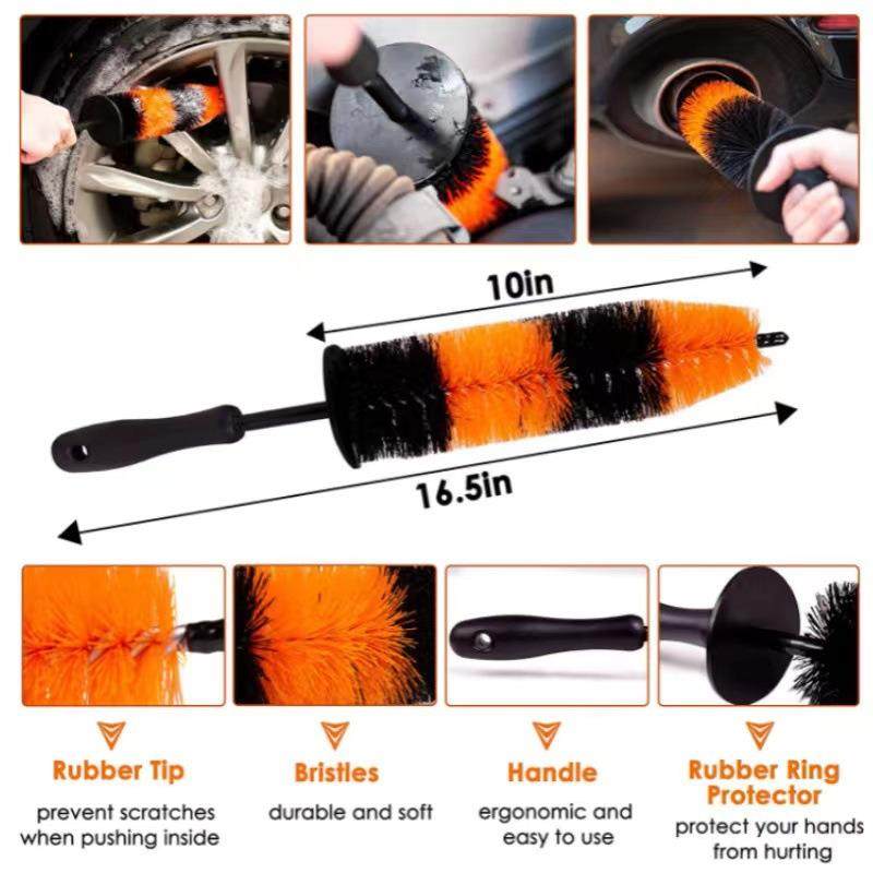 热卖JY-47802洗工具刷1车件套内饰清洁工具电钻头轮胎缝隙刷洗车9