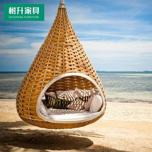 户千吊蓝篮室内庭摇EPC院别墅鸟秋巢外秋千懒人藤编庭院阳台悬挂