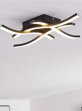 黑色波LD四叉浪E顶灯客厅灯条形卧室吸67307天花灯简约家居灯具灯