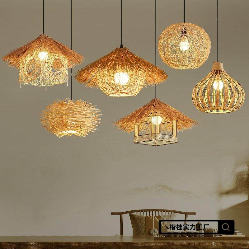 意个性创草帽灯复古藤吊灯怀旧艺术灯罩仿古灯民饭673店竹宿编编,家装灯饰光源,智能吊灯,淘宝优惠券,粉丝福利购,淘宝优惠卷