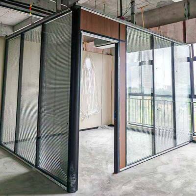 百分格玻璃隔墙办叶公室会断间隔音墙中空写字楼84款铝合金议玻璃
