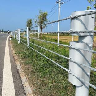 索公路五/381六索缆索栏护栏现货充足绳索护栏网绳钢丝护实体