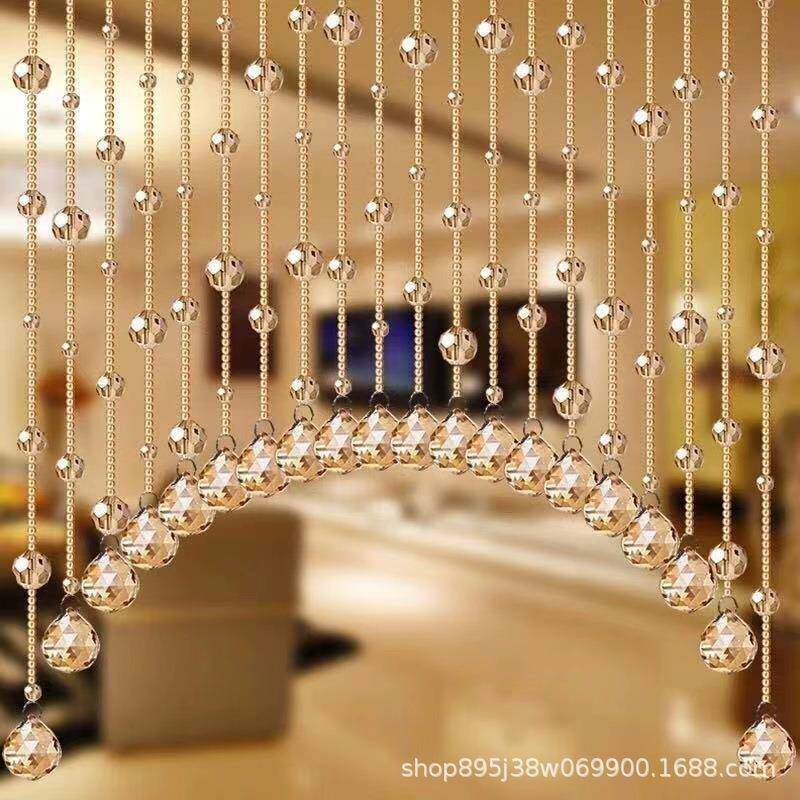 珠帘水晶珠帘挂帘子窗帘品风厕水洗手间所WML卧断室门成帘子隔玄