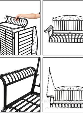 欧式新款园悬挂式懒人吊椅阳台外庭用院秋千户家双人公EIJ休闲摇